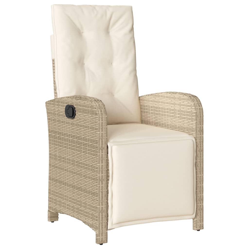vidaXL 5-delige Tuinset met kussens poly rattan beige afbeelding