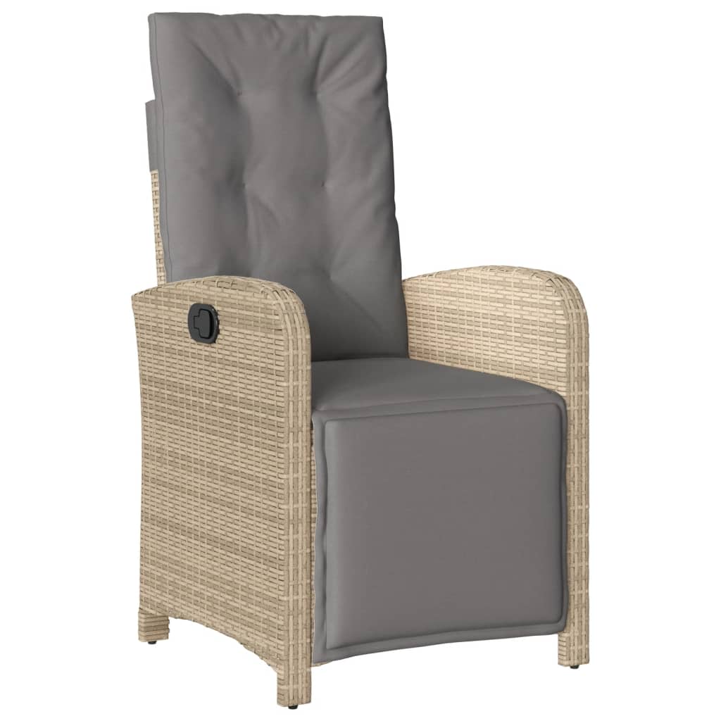 vidaXL 5-delige Tuinset met kussens poly rattan beige afbeelding
