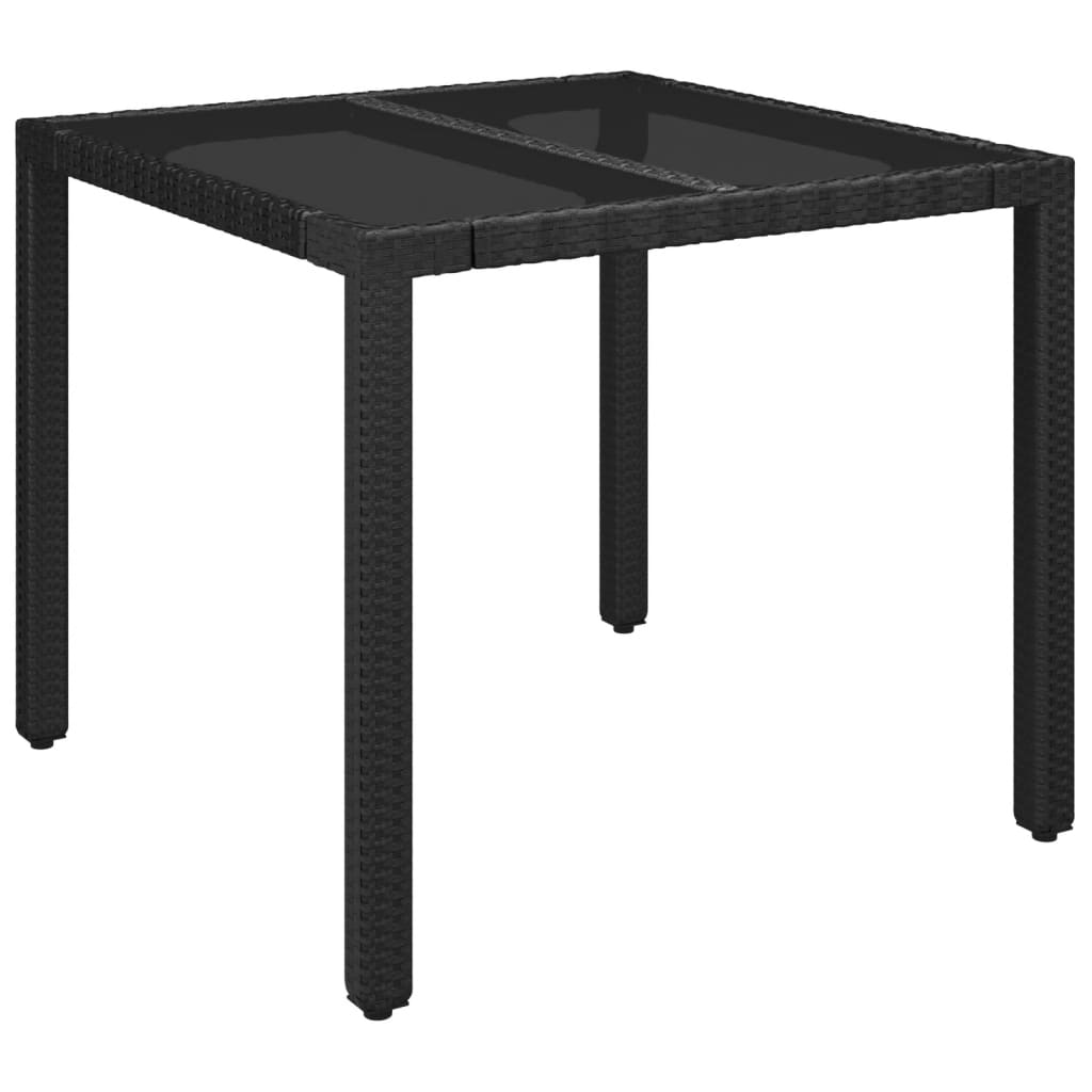 vidaXL 5-delige Tuinset met kussens poly rattan zwart afbeelding