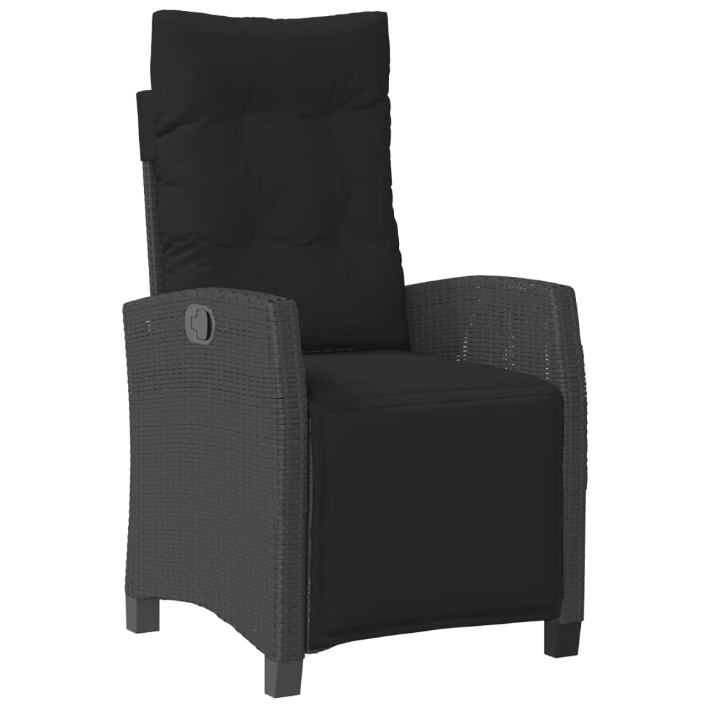 vidaXL 7-delige Tuinset met kussens poly rattan zwart afbeelding