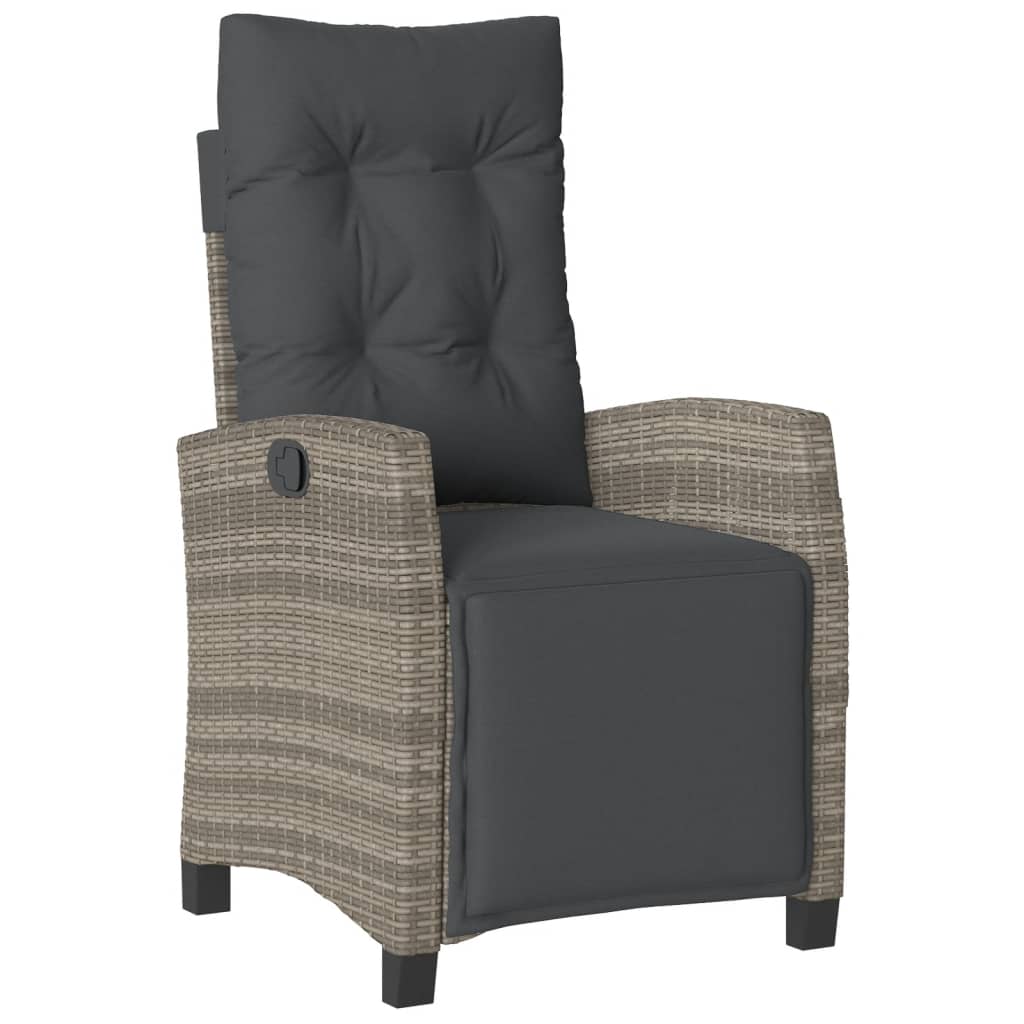vidaXL 7-delige Tuinset met kussens poly rattan grijs afbeelding