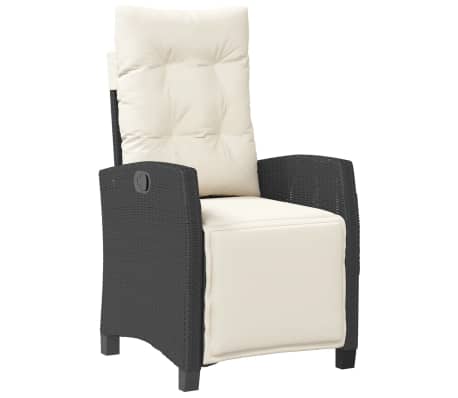 vidaXL Ensemble &agrave; manger de jardin coussins 7pcs Noir R&eacute;sine tress&eacute;e