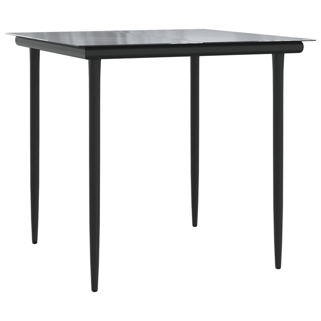 Set mobilier de grădină cu perne, 5 piese, negru, poliratan