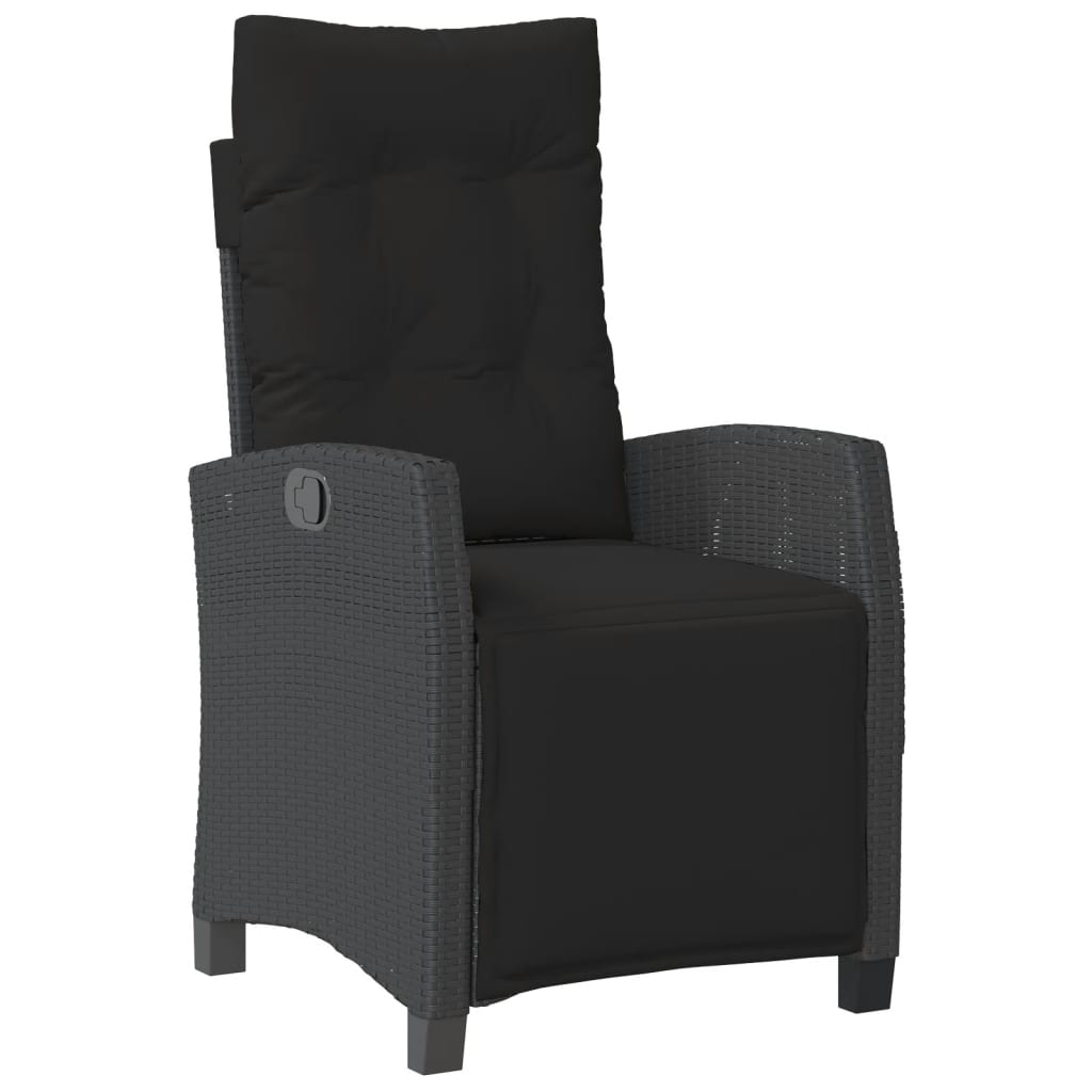 vidaXL 7-delige Tuinset met kussens poly rattan zwart afbeelding