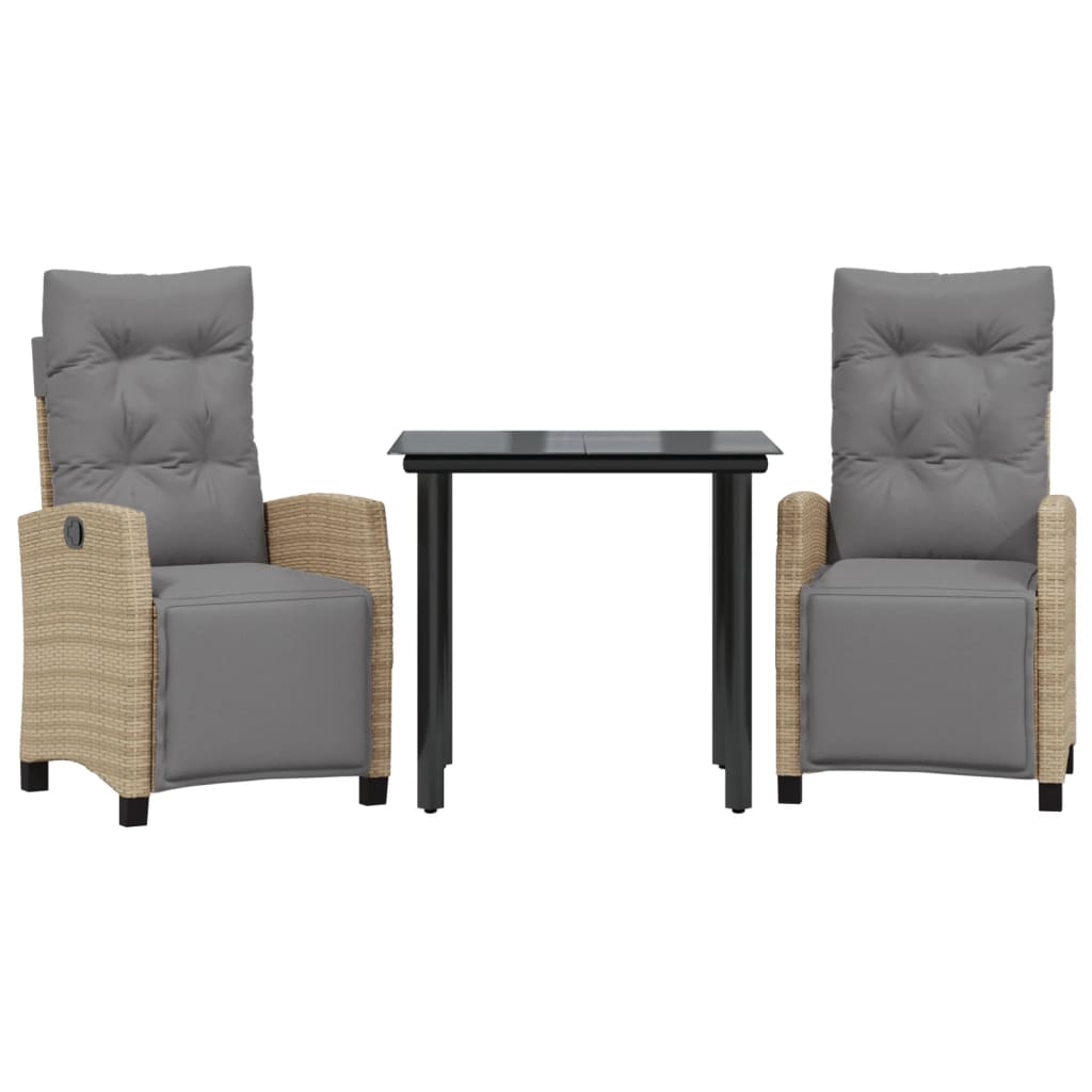 VidaXL 9dílný zahradní jídelní set s poduškami mix béžové polyratan