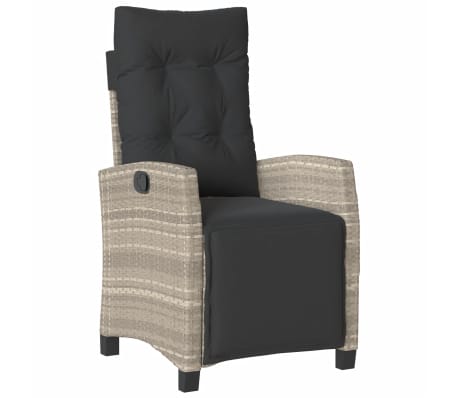 vidaXL Ensemble &agrave; manger de jardin et coussins 5 pcs gris clair rotin
