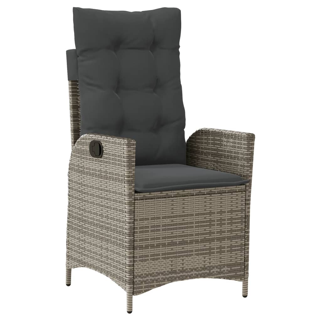 vidaXL 5-delige Tuinset met kussens poly rattan grijs afbeelding