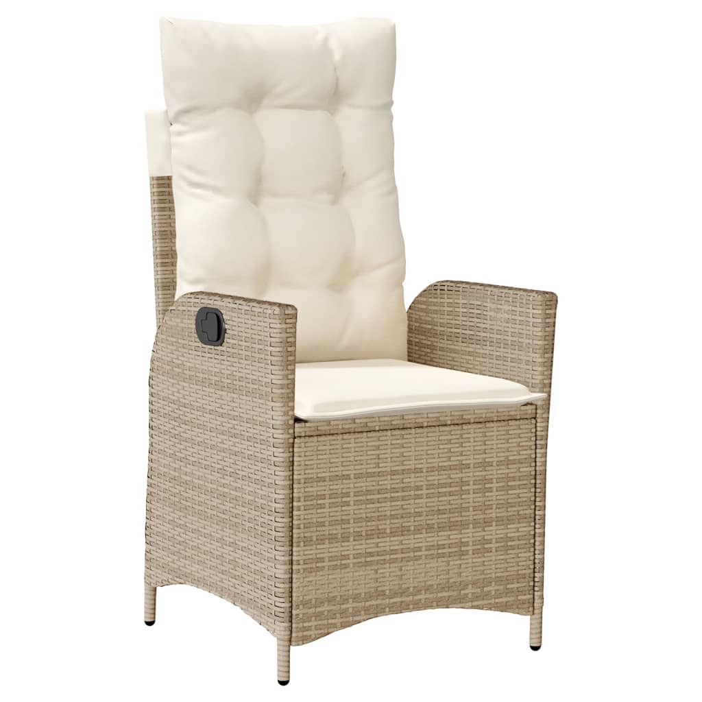 vidaXL 9-delige Tuinset met kussens poly rattan beige afbeelding