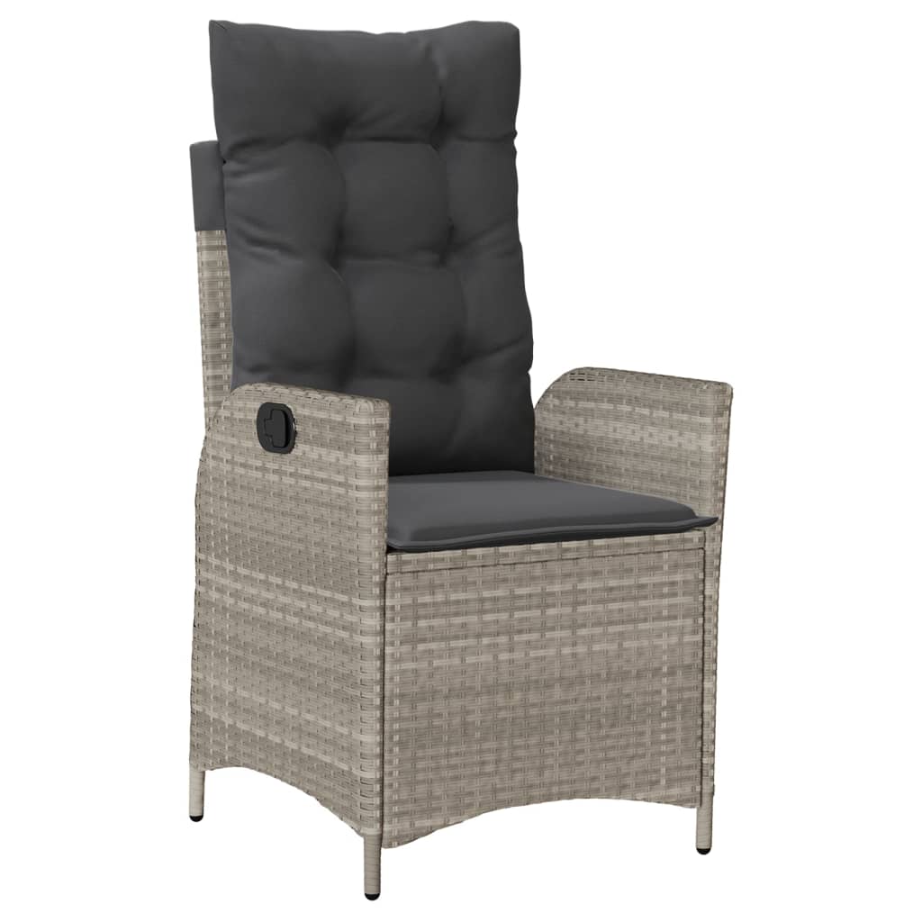 vidaXL 7-delige Tuinset met kussens poly rattan grijs afbeelding