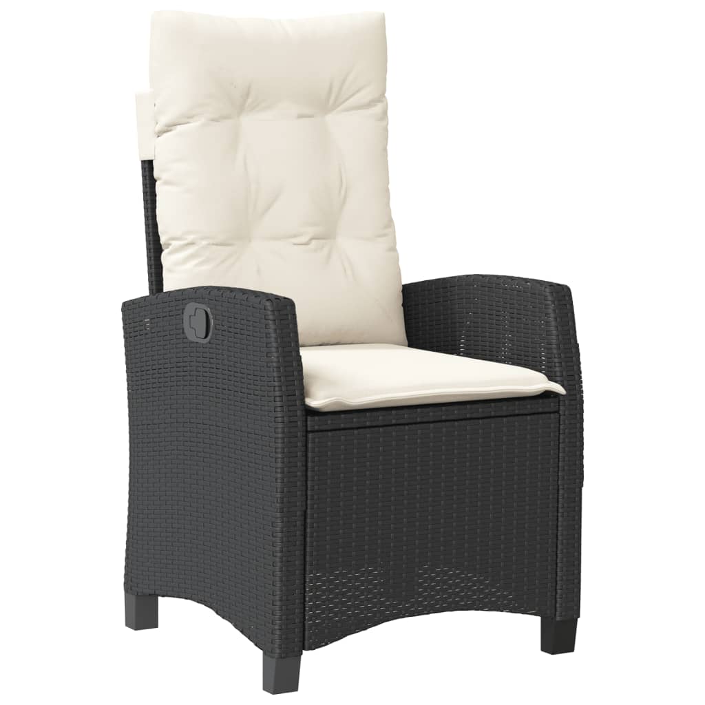 vidaXL 5-delige Tuinset met kussens poly rattan zwart afbeelding