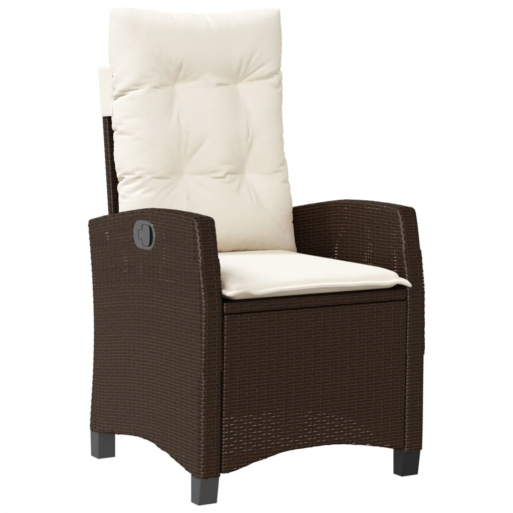 vidaXL 5-delige Tuinset met kussens poly rattan bruin afbeelding
