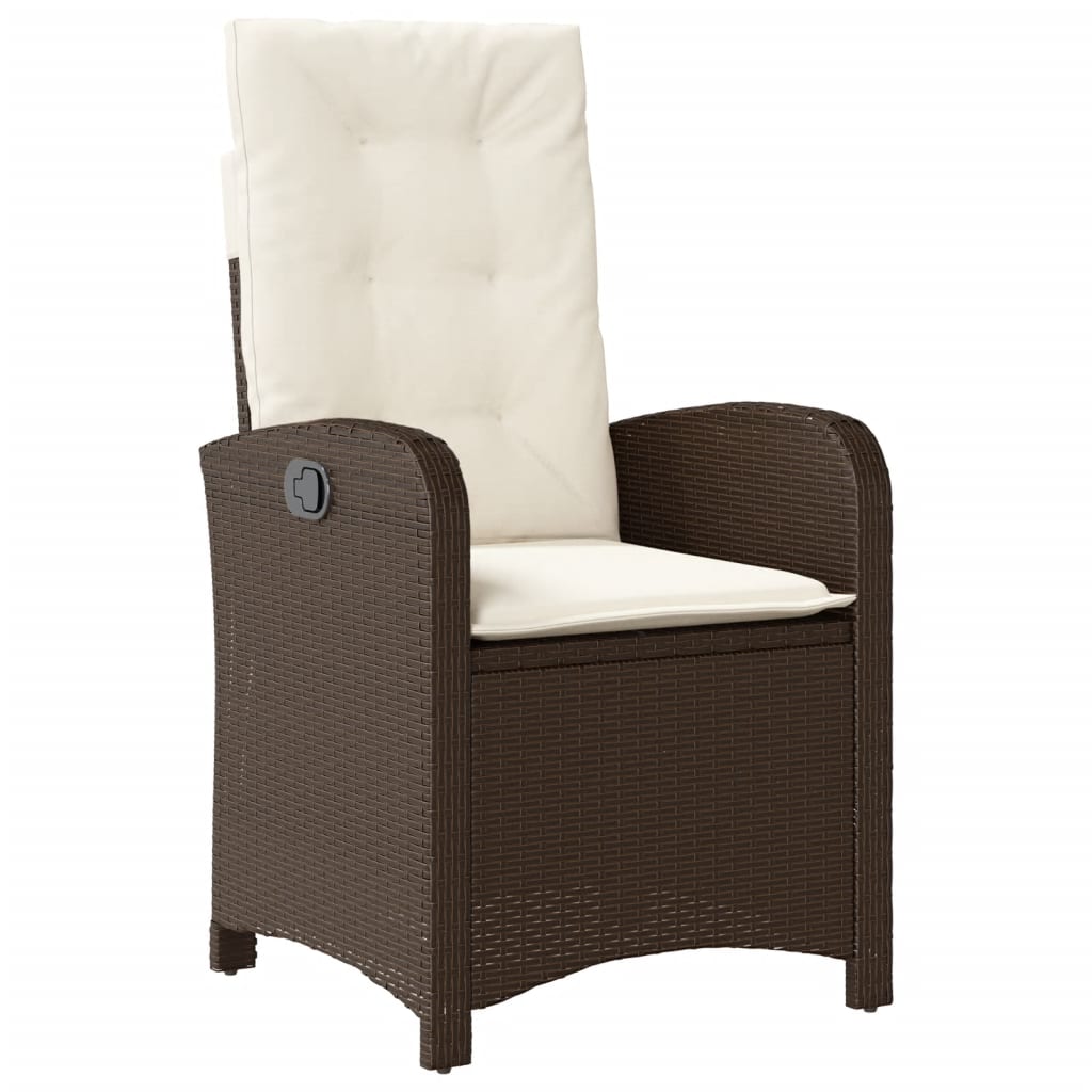vidaXL 5-delige Tuinset met kussens poly rattan bruin afbeelding