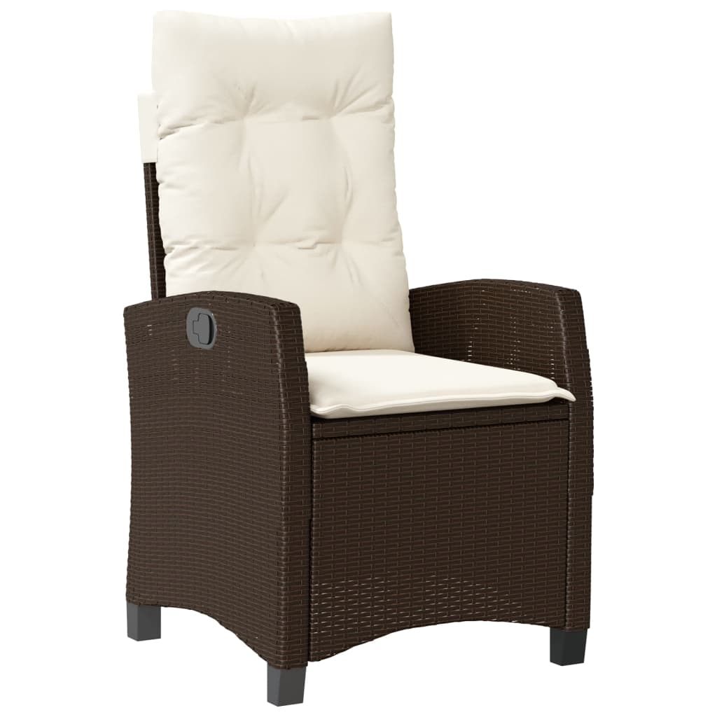 vidaXL 5-delige Tuinset met kussens poly rattan bruin afbeelding