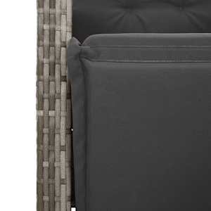 5dílný zahradní jídelní set s poduškami šedý polyratan - obrázek 8