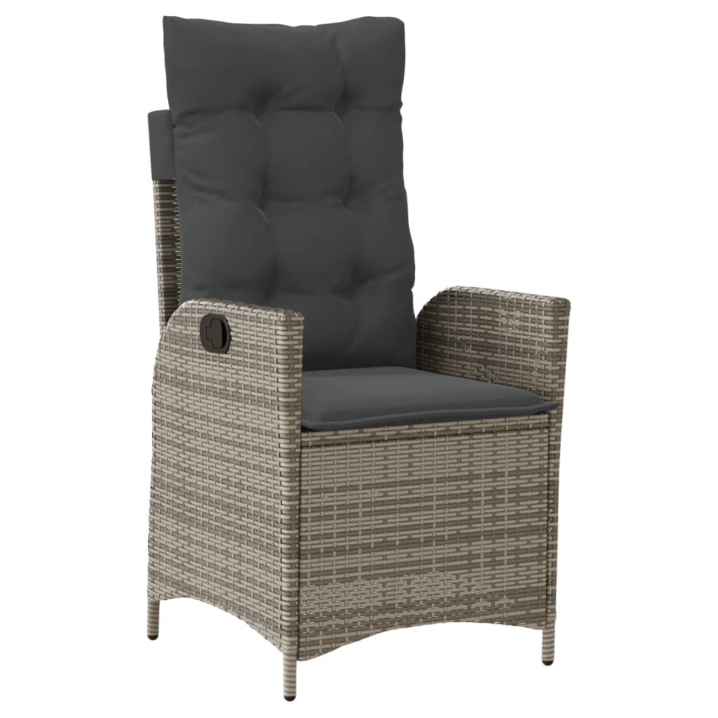 vidaXL 5-delige Tuinset met kussens poly rattan grijs afbeelding