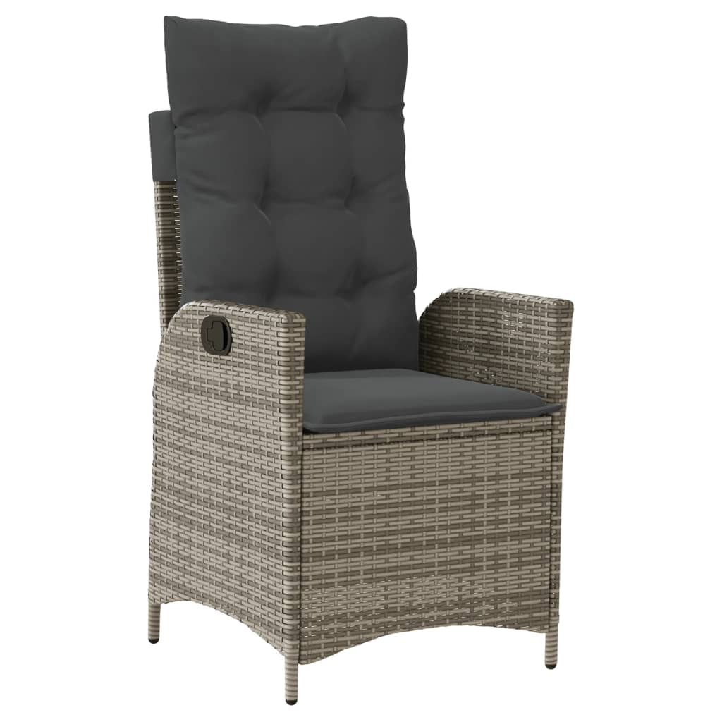 vidaXL 7-delige Tuinset met kussens poly rattan grijs afbeelding