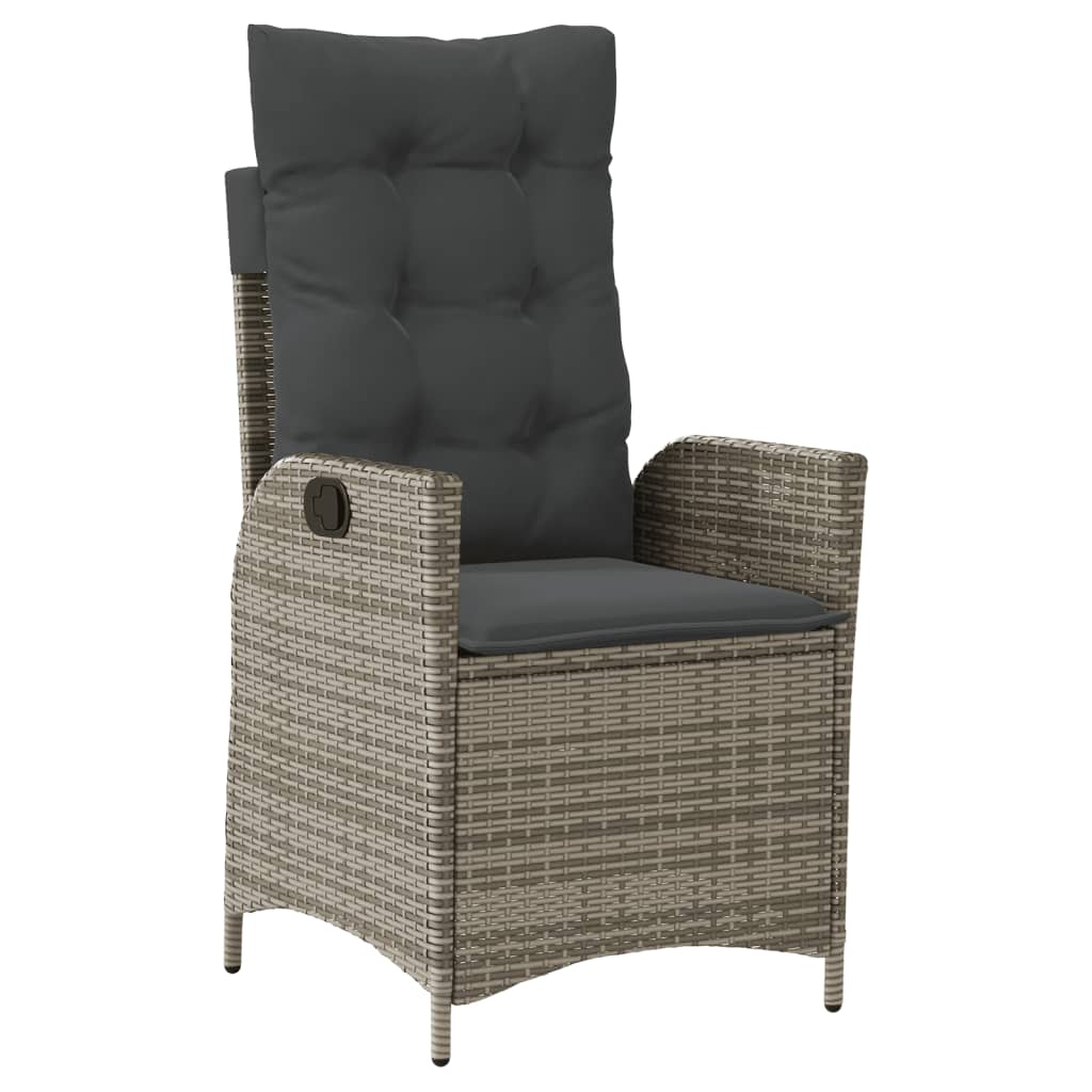 vidaXL 7-delige Tuinset met kussens poly rattan grijs afbeelding