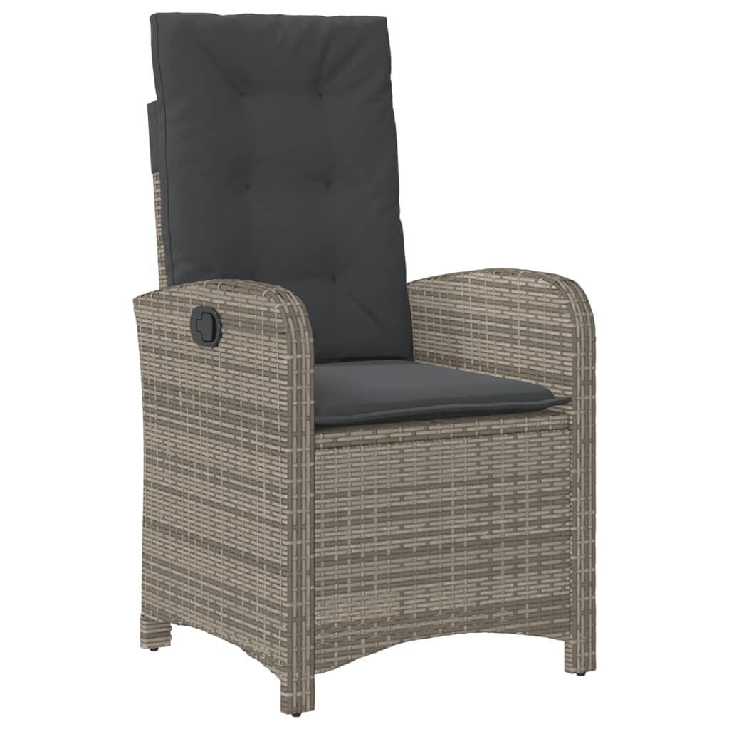 vidaXL 9-delige Tuinset met kussens poly rattan grijs afbeelding