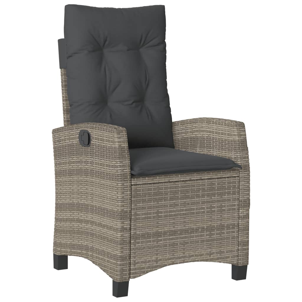 vidaXL 5-delige Tuinset met kussens poly rattan grijs afbeelding