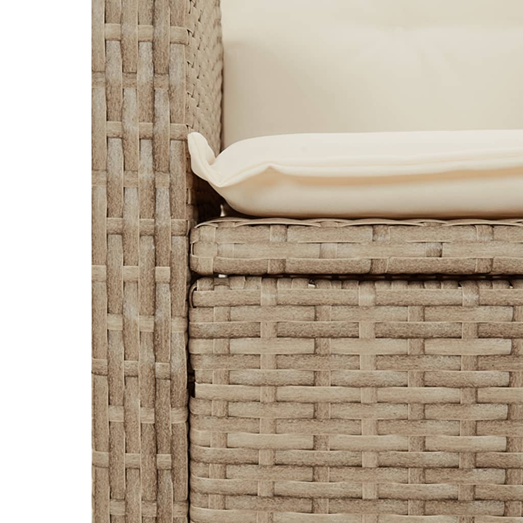 Piece Garden Dining Set with Cushions Beige Poly Rattan Balcony Set vidaXL - Picture 14 of 53