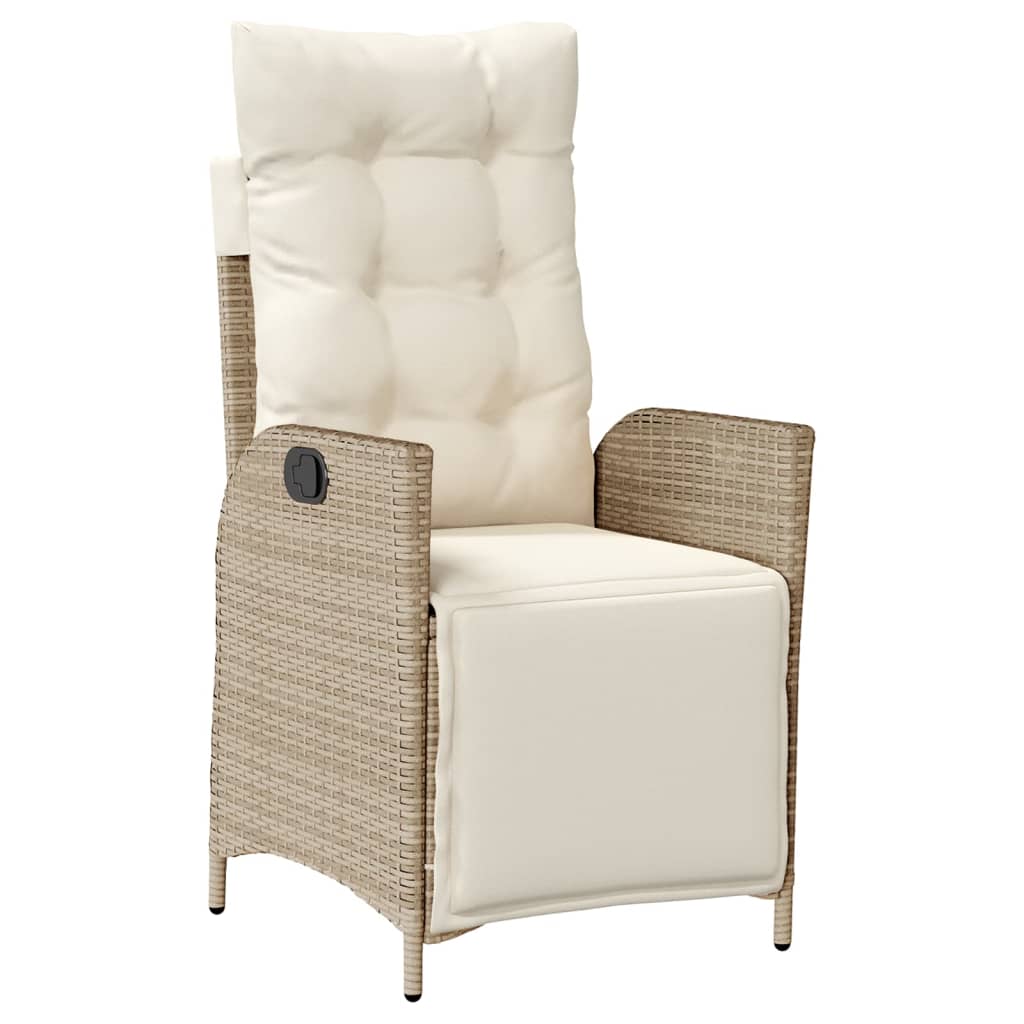 Piece Garden Dining Set with Cushions Beige Poly Rattan Balcony Set vidaXL - Picture 45 of 53