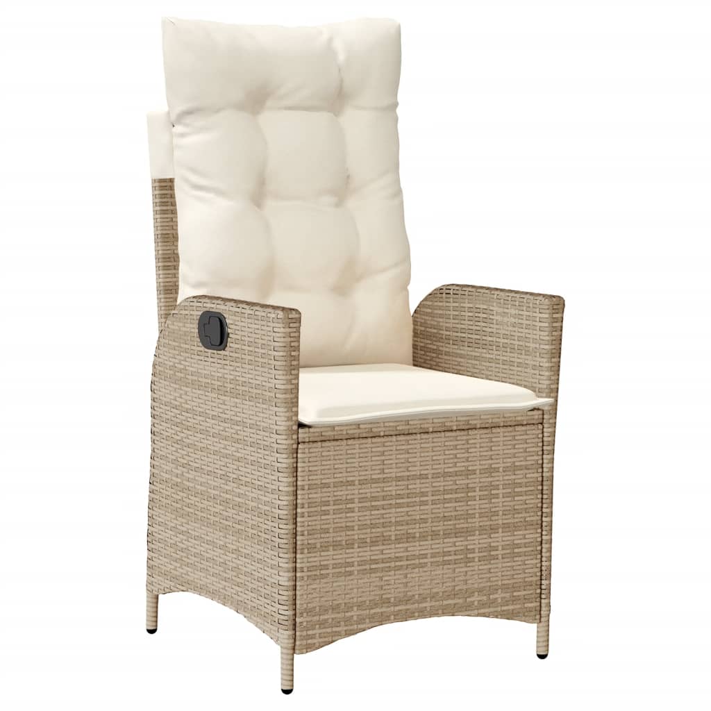 vidaXL 9-delige Tuinset met kussens poly rattan beige