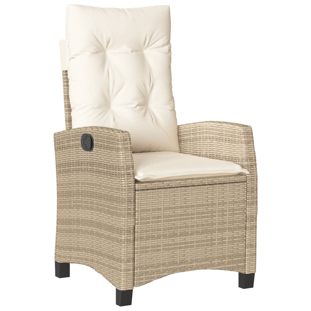 vidaXL 5-delige Tuinset met kussens poly rattan beige afbeelding