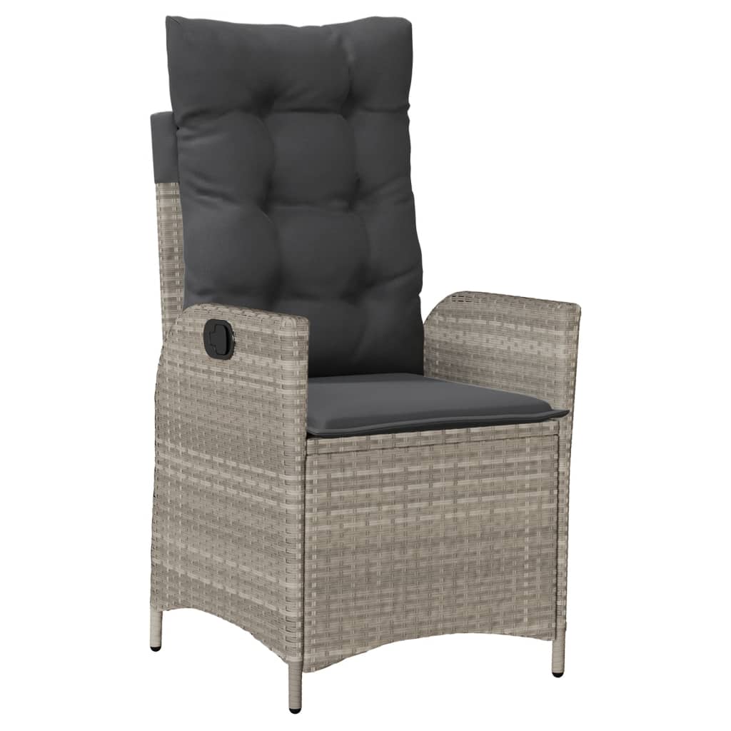 vidaXL 7-dielna záhradná jedálenská sada vankúše bledosivá polyratan