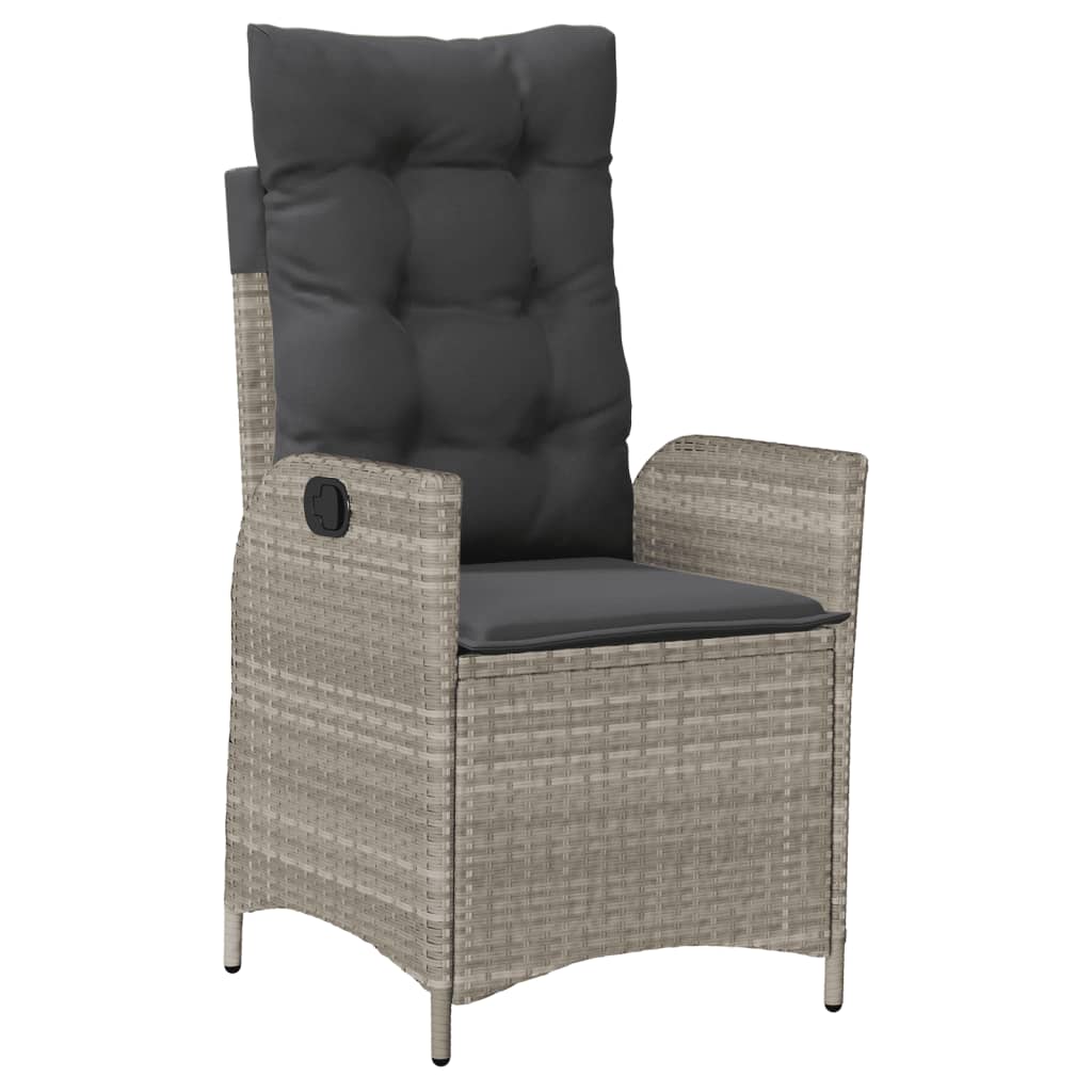 vidaXL 7-delige Tuinset met kussens poly rattan grijs afbeelding