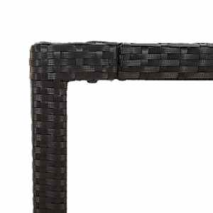 5dílný zahradní jídelní set s poduškami černý polyratan - obrázek 8