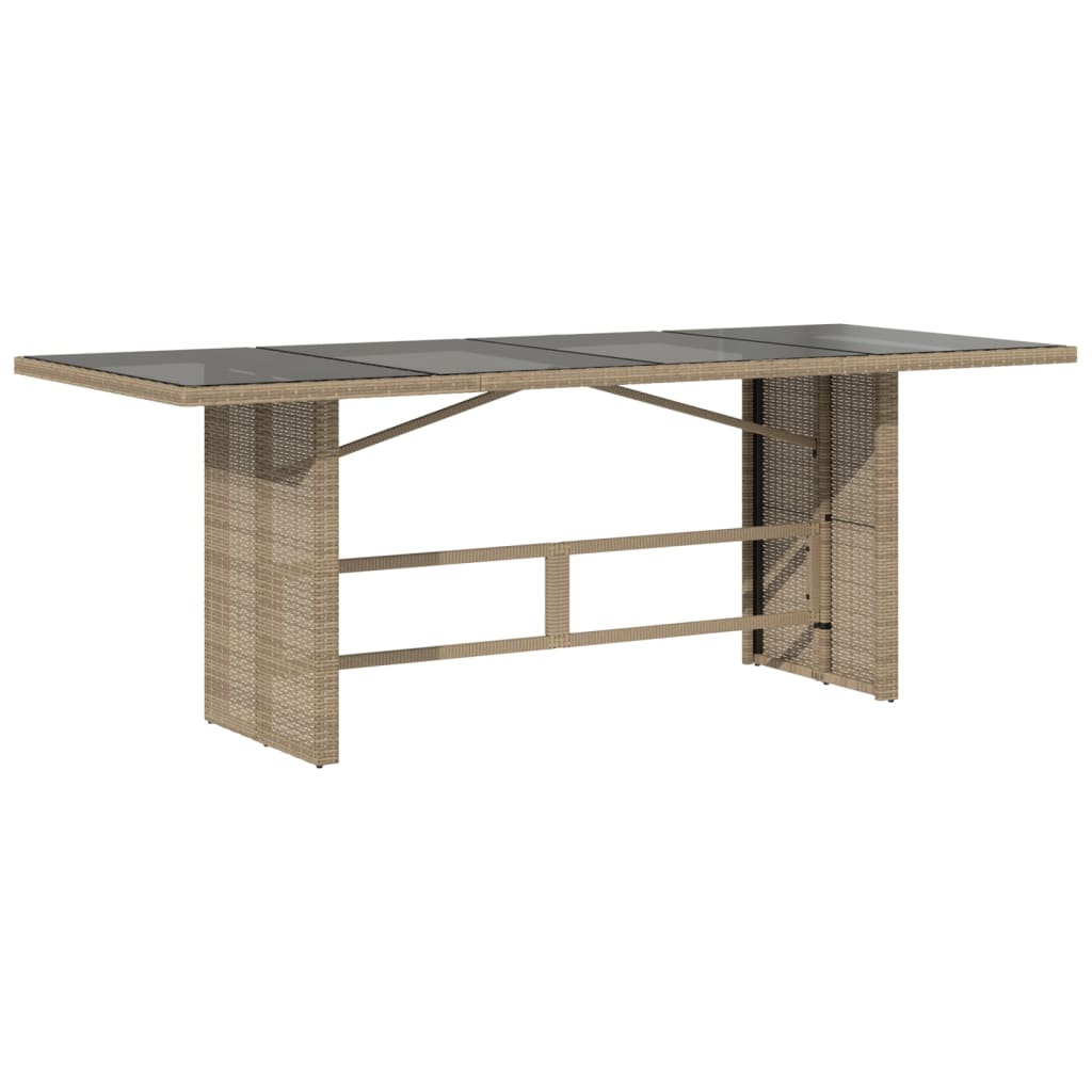 vidaXL 7-delige Tuinset met kussens poly rattan beige