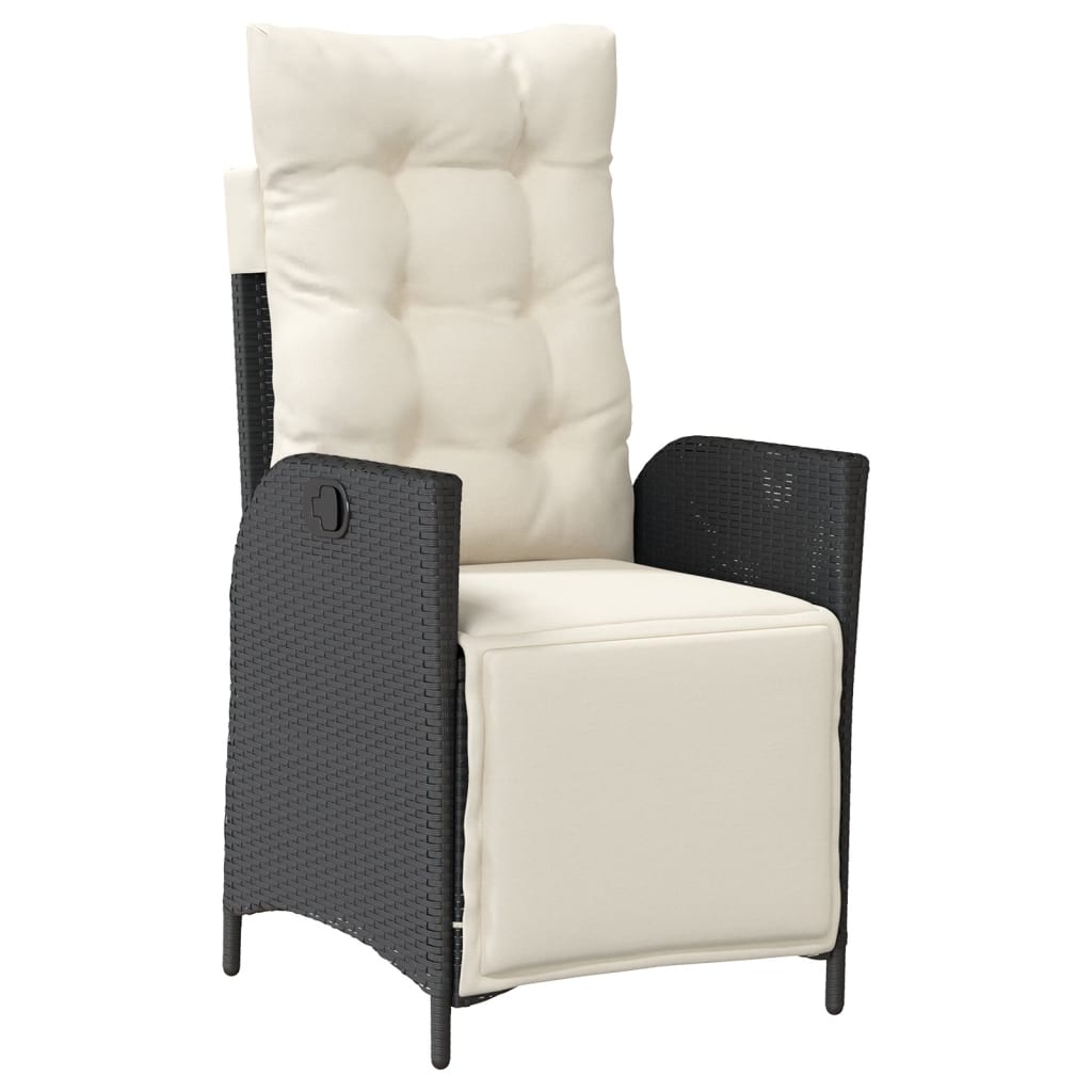 vidaXL 7-delige Tuinset met kussens poly rattan zwart afbeelding