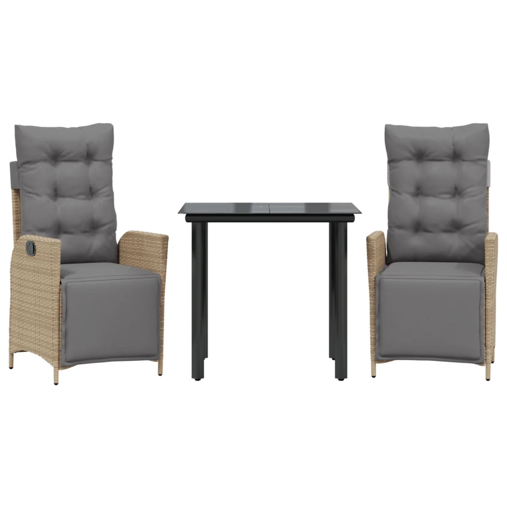 vidaXL 9dílný zahradní jídelní set s poduškami mix béžové polyratan