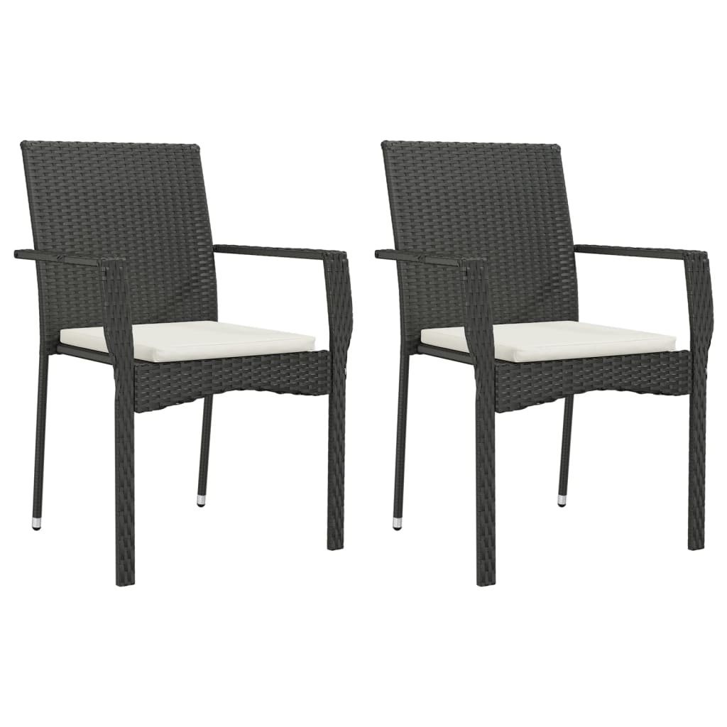 vidaXL 9-delige Tuinset poly rattan zwart afbeelding