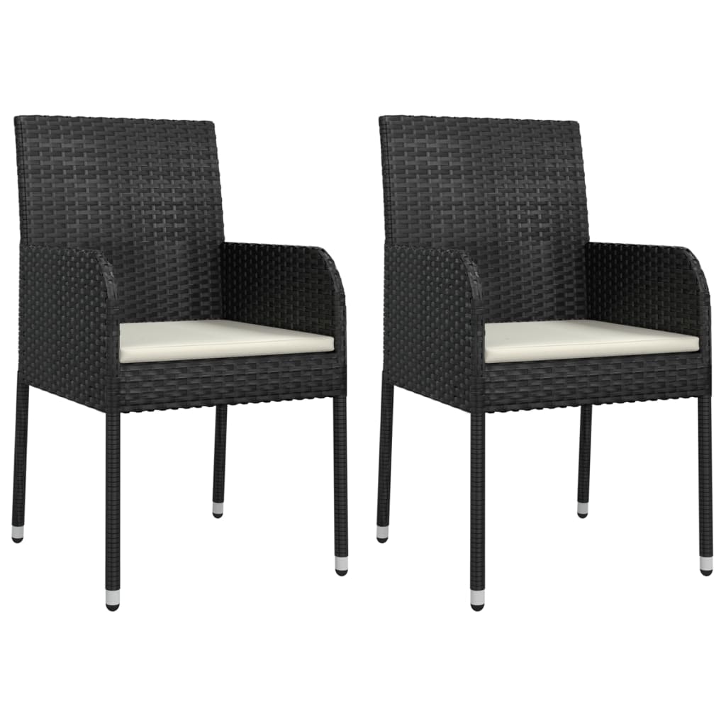 vidaXL 9-delige Tuinset poly rattan zwart afbeelding