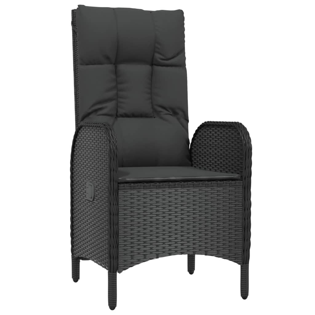 vidaXL 7-delige Tuinset met kussens poly rattan zwart afbeelding
