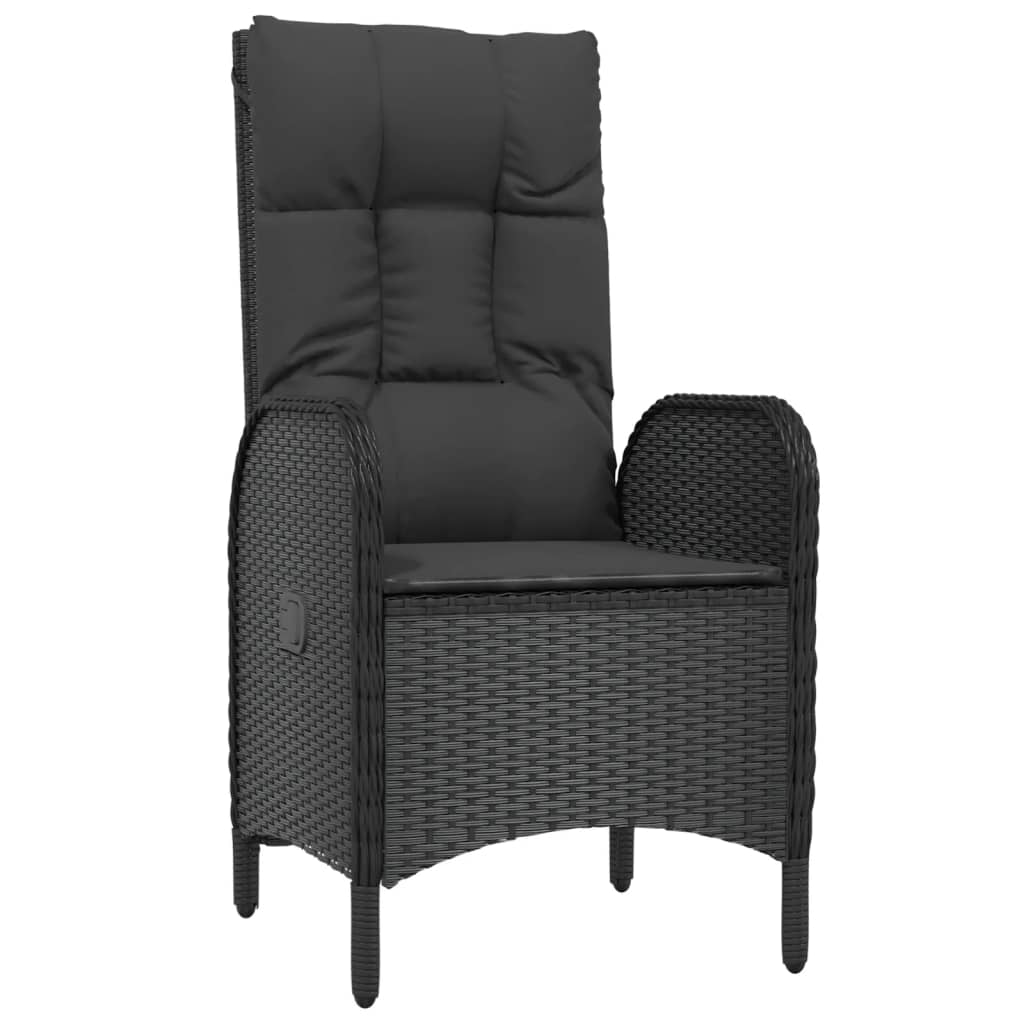 vidaXL 9-delige Tuinset poly rattan zwart afbeelding