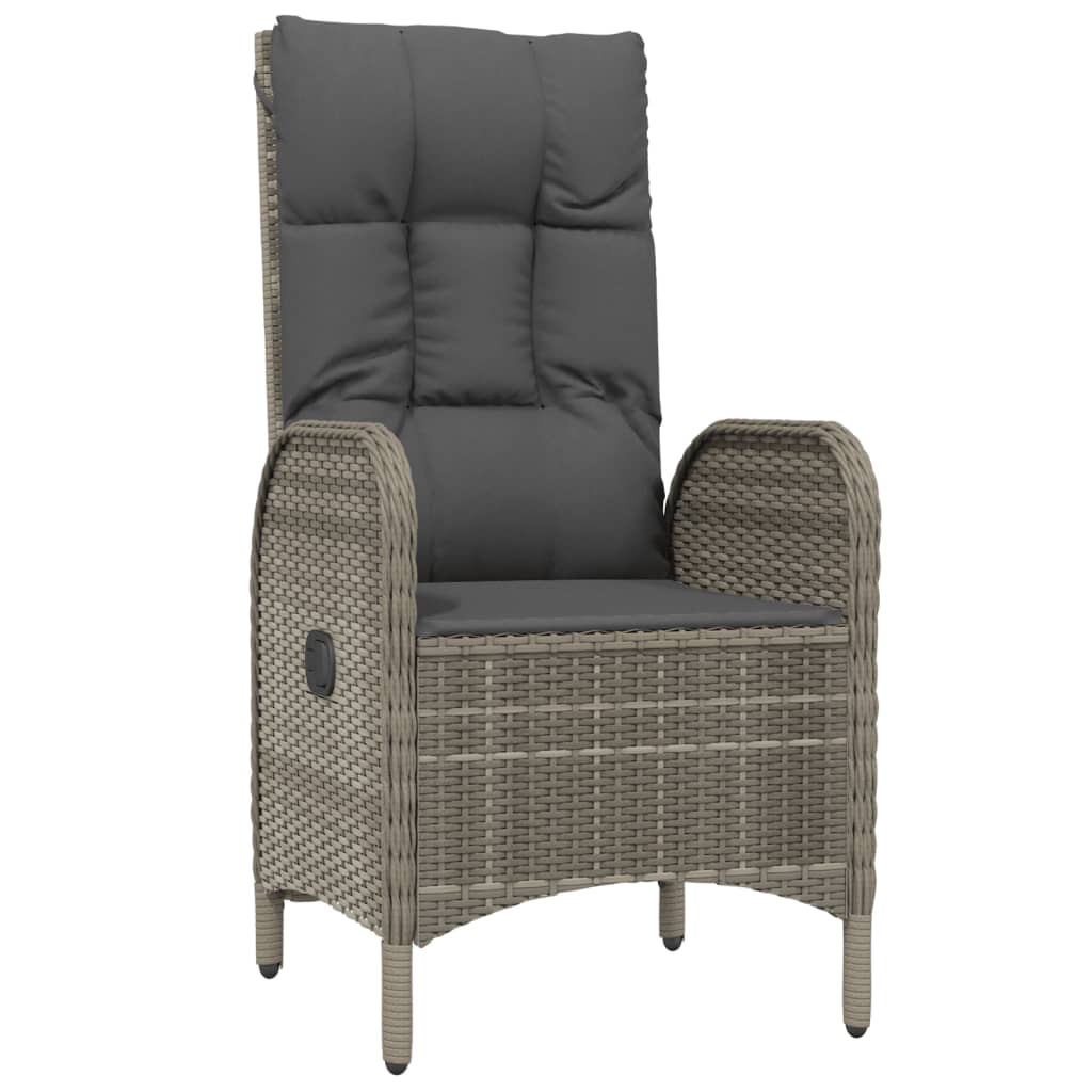 vidaXL 9-delige Tuinset met kussens poly rattan grijs afbeelding