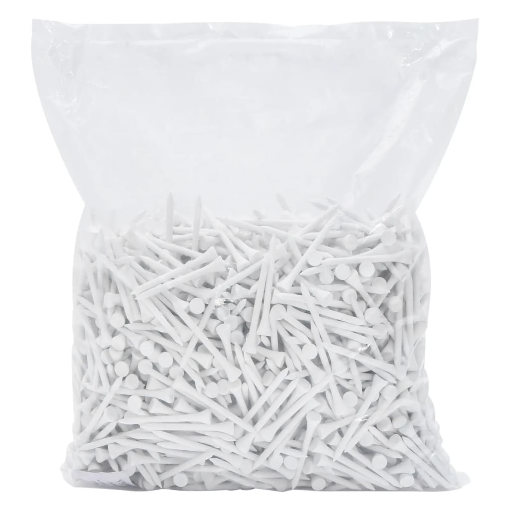 1000 st Golftees 83 mm bamboe wit