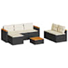 vidaXL 5-osaline aiadiivani komplekt patjadega, must, pol&uuml;rotang