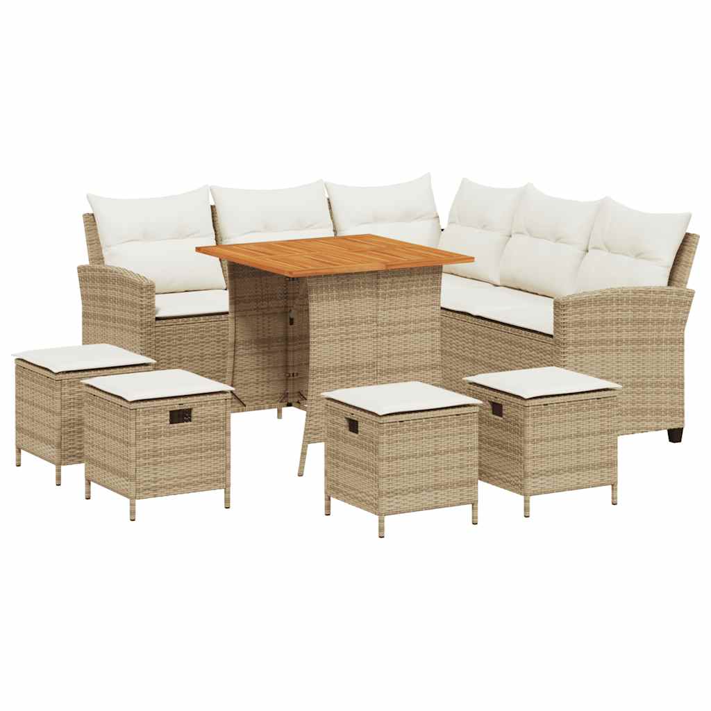 Garden Sofa Set Beige, Cream White vidaXL