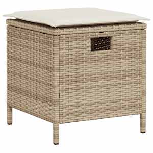 6dílná zahradní sedací souprava s polštáři ve tvaru L béžová polyratan - obrázek 5