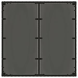 Zahradní stůl se skleněnou deskou černý 90x90x75 cm polyratan - obrázek 7