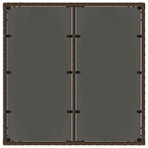 Zahradní stůl se skleněnou deskou hnědý 90x90x75 cm polyratan - obrázek 7