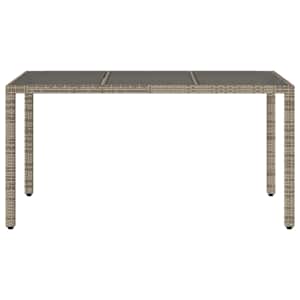 Zahradní stůl se skleněnou deskou šedý 150x90x75 cm polyratan - obrázek 4