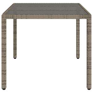 Zahradní stůl se skleněnou deskou šedý 150x90x75 cm polyratan - obrázek 5
