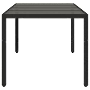 Zahradní stůl se skleněnou deskou černý 190x90x75 cm polyratan - obrázek 5
