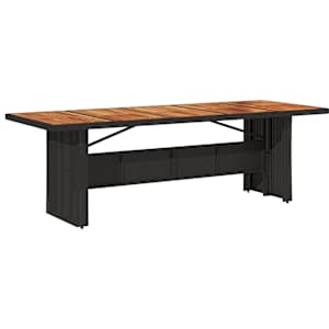 Zahradní stůl s akáciovou deskou černý 240x90x75 cm polyratan - obrázek 2