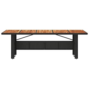 Zahradní stůl s akáciovou deskou černý 240x90x75 cm polyratan - obrázek 4
