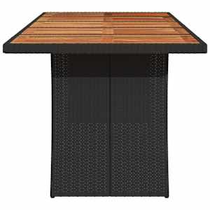 Zahradní stůl s akáciovou deskou černý 240x90x75 cm polyratan - obrázek 5